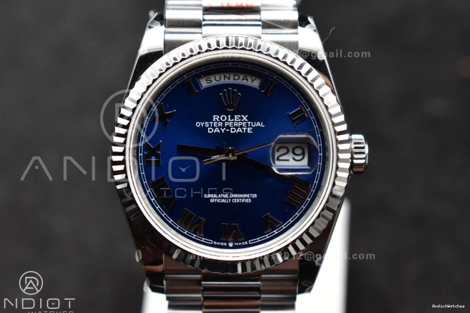 Edition 679 36 Dial Best on Roman BestValue SS DayDate 904L (Gain Steel Bracelet President QF vr3255 V5 Weight) Blue 0108